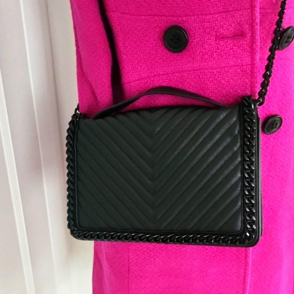 Aldo Black Chevron Crossbody Bag